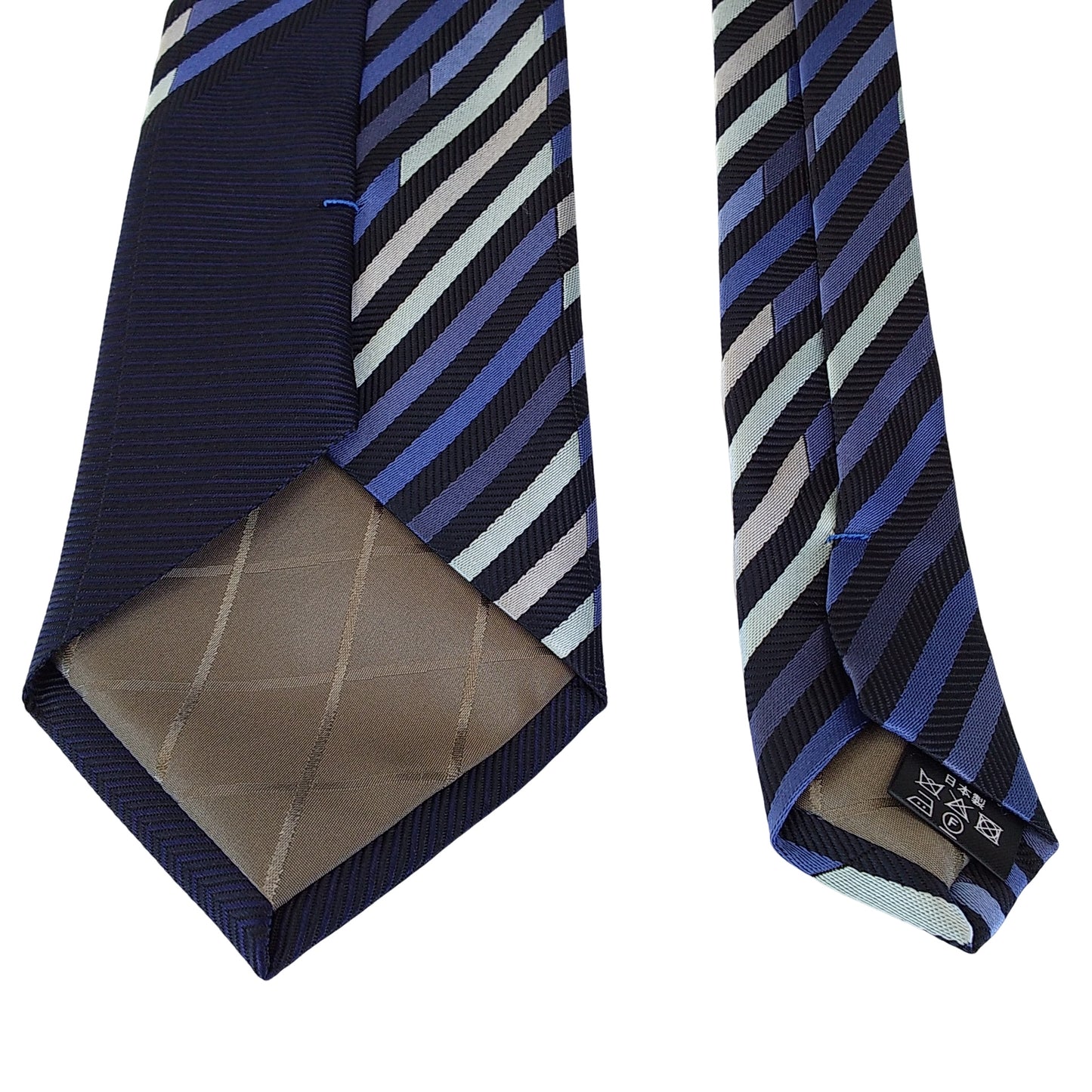 Kyoto Nishijin-ori tie(Panel pattern) -Navy & Blue-