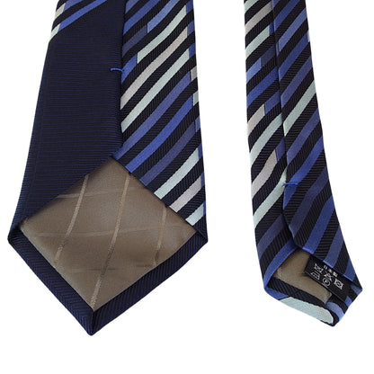 Kyoto Nishijin-ori tie(Panel pattern) -Navy & Blue-