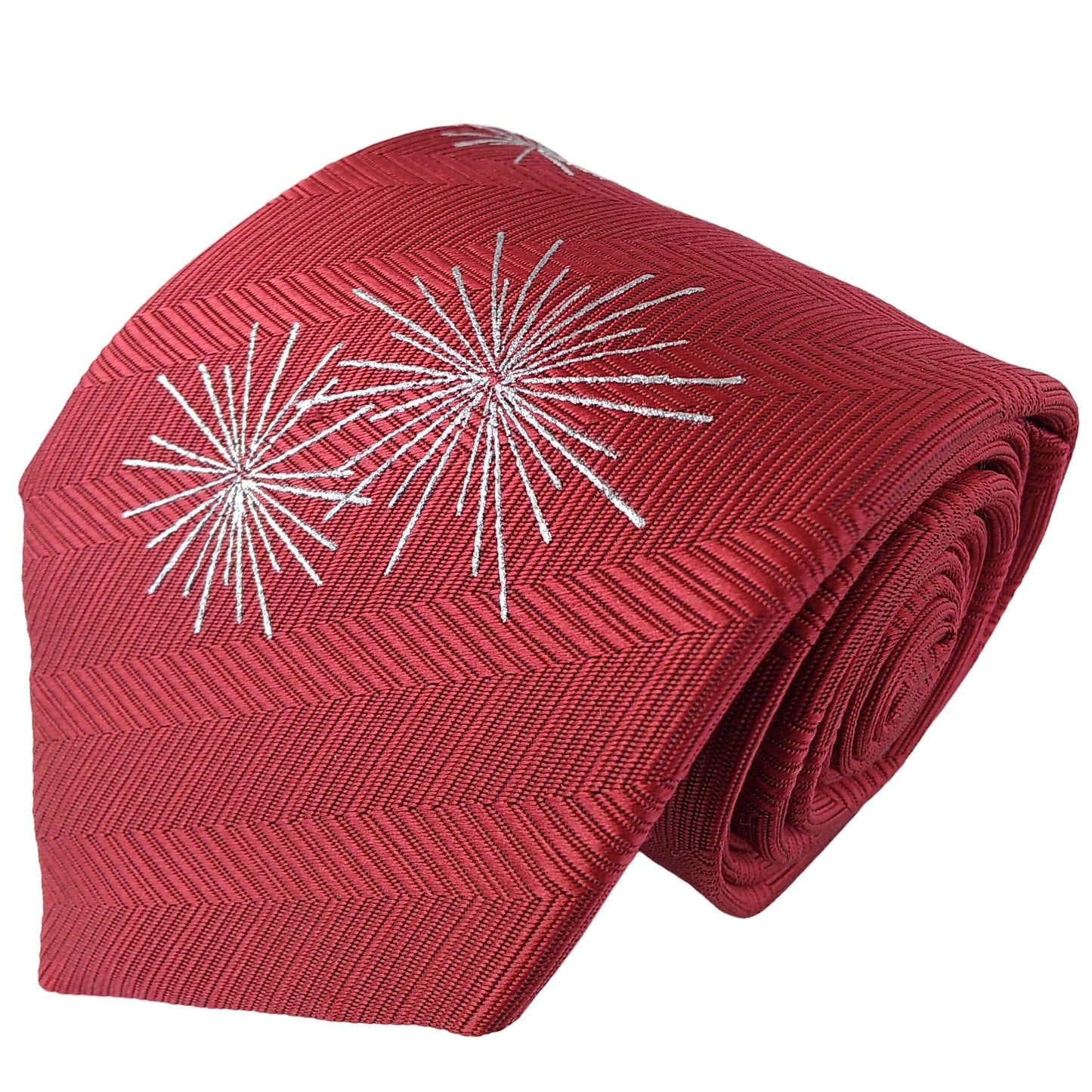 Kyoto Nishijin-ori tie(Gold colored handpaint tie Star) -Red-