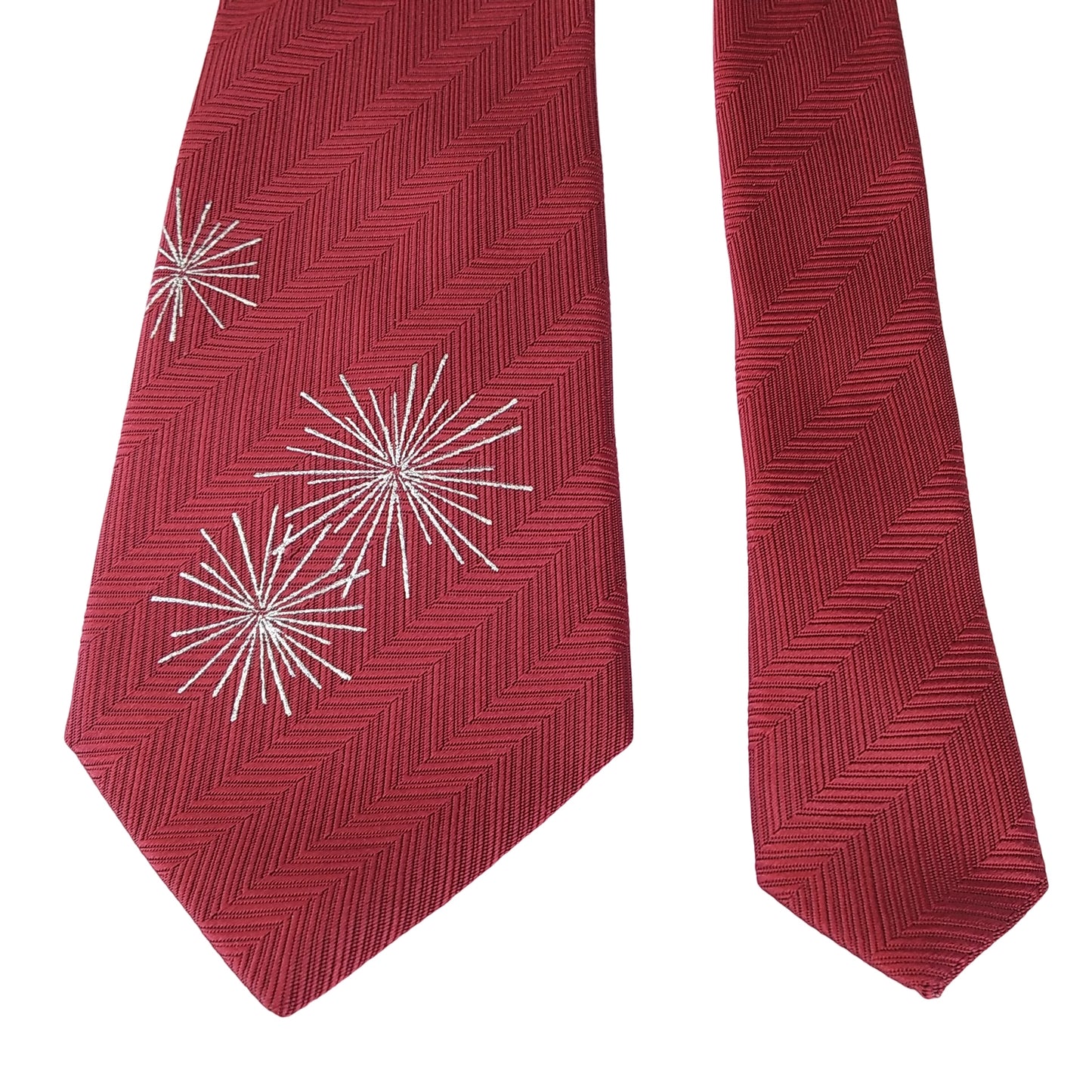 Kyoto Nishijin-ori tie(Gold colored handpaint tie Star) -Red-