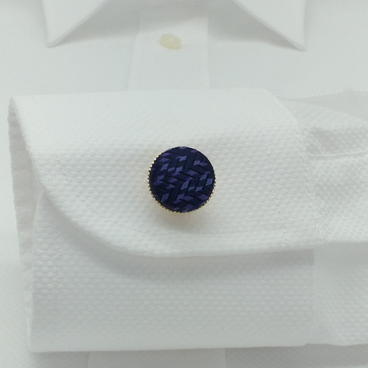 Kyoto Nishijin-ori original cufflinks -Flux- (navy)   Award-winning products