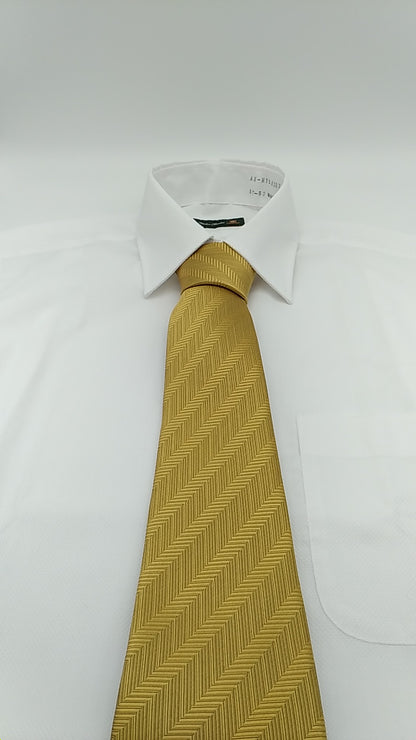 Kyoto Nishijin-ori tie(Herring bone) -Yellow-